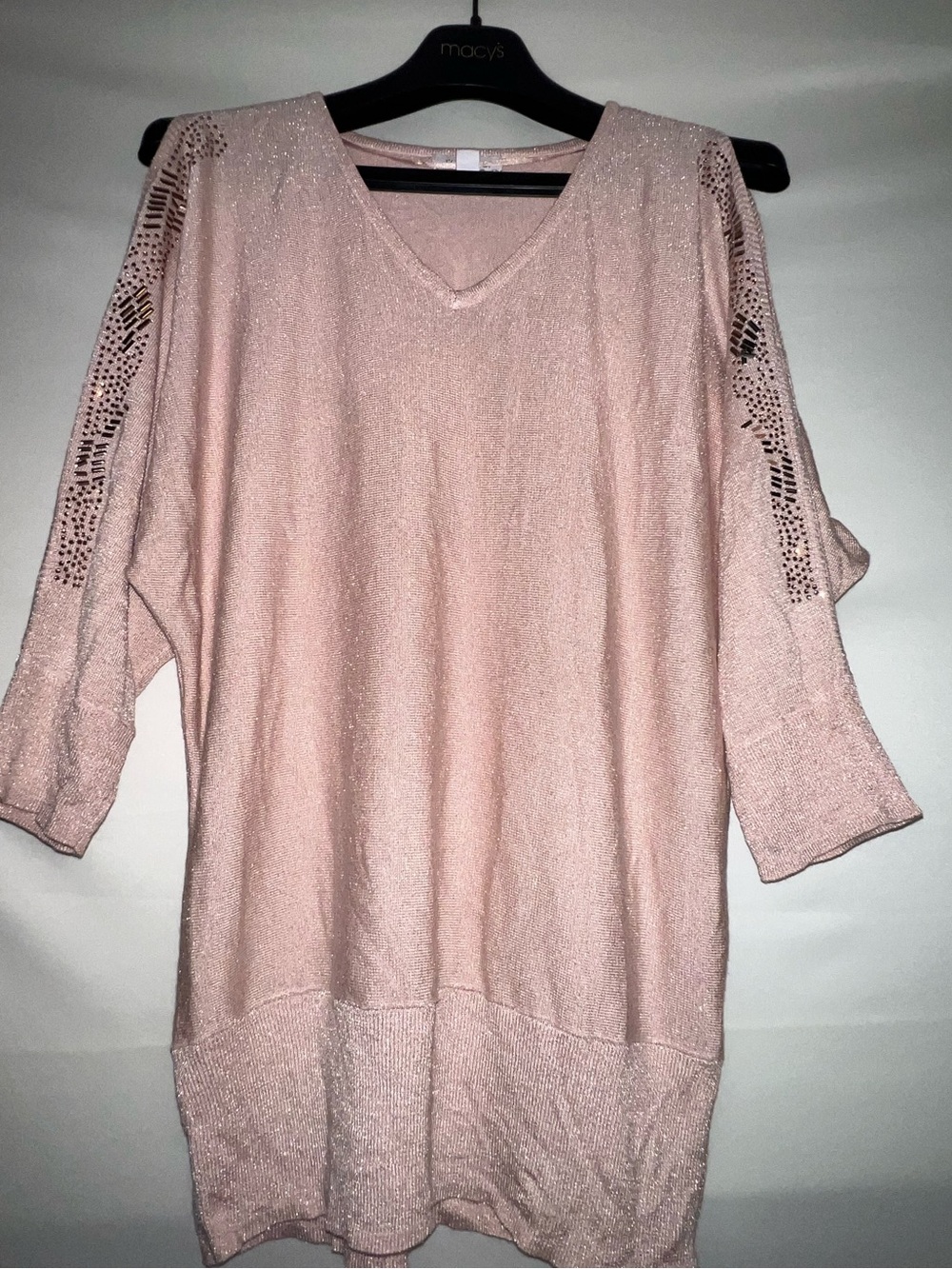 Roz & Ali Shimmery Blush Knit Top